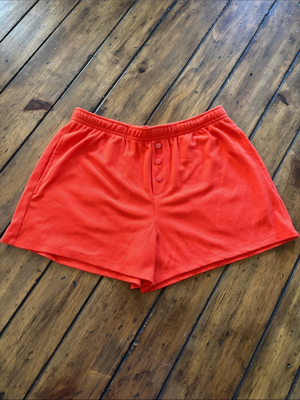 Double Zero Spicy Orange Ribbed Lounge Shorts